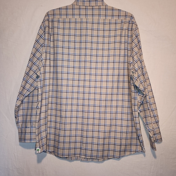Daniel Cremieux Tan and Blue Checkered Shirt - Picture 2 of 10